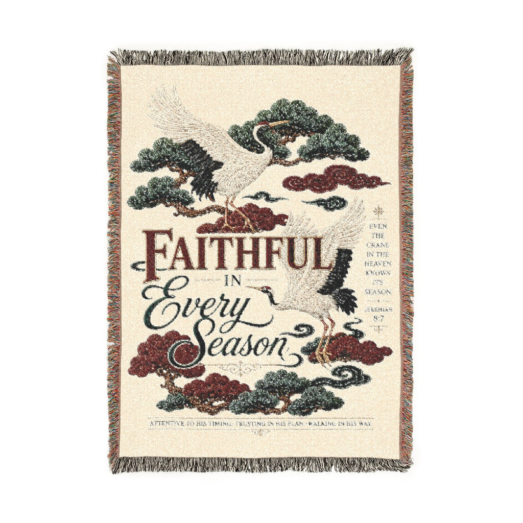 Faithful as Eagles Woven Blanket – Inspirational Christian Throw