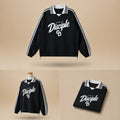 Christ Disciple Striped Lapel Collar Sweatshirt