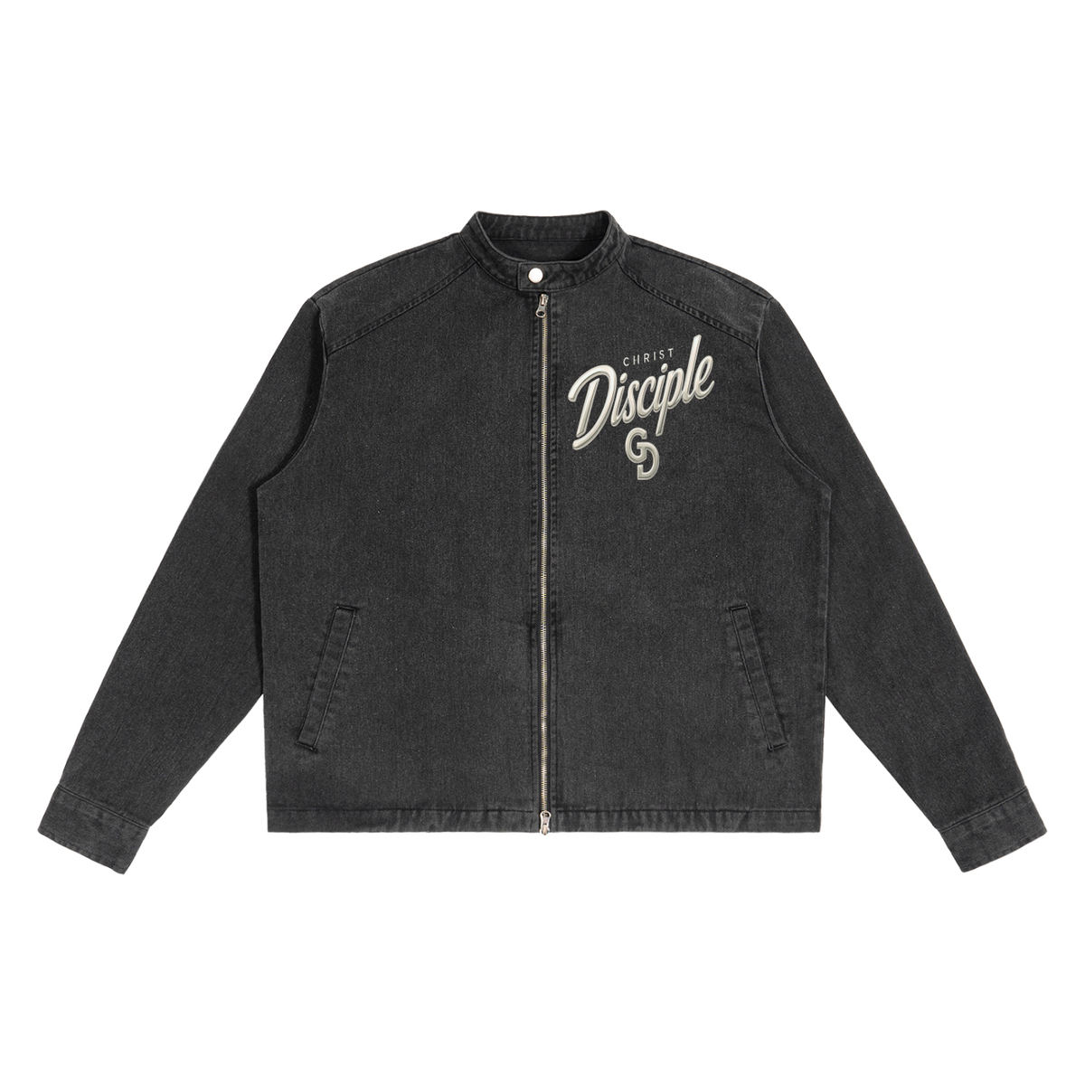 Christ Disciple Vintage-Washed Denim Jacket