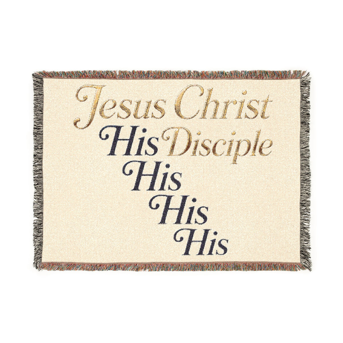 Woven Blanket — "Jesus Christ His Disciple" Religious Throw Blanket