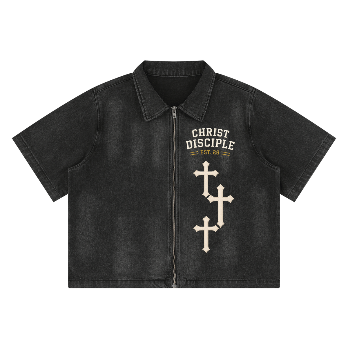 Christ Disciple Full-Zip Denim Shirt