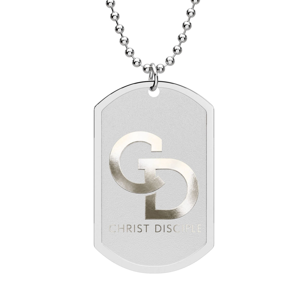 Christ Disciple Stainless Steel Dog Tag Necklace — Christian Faith Pendant