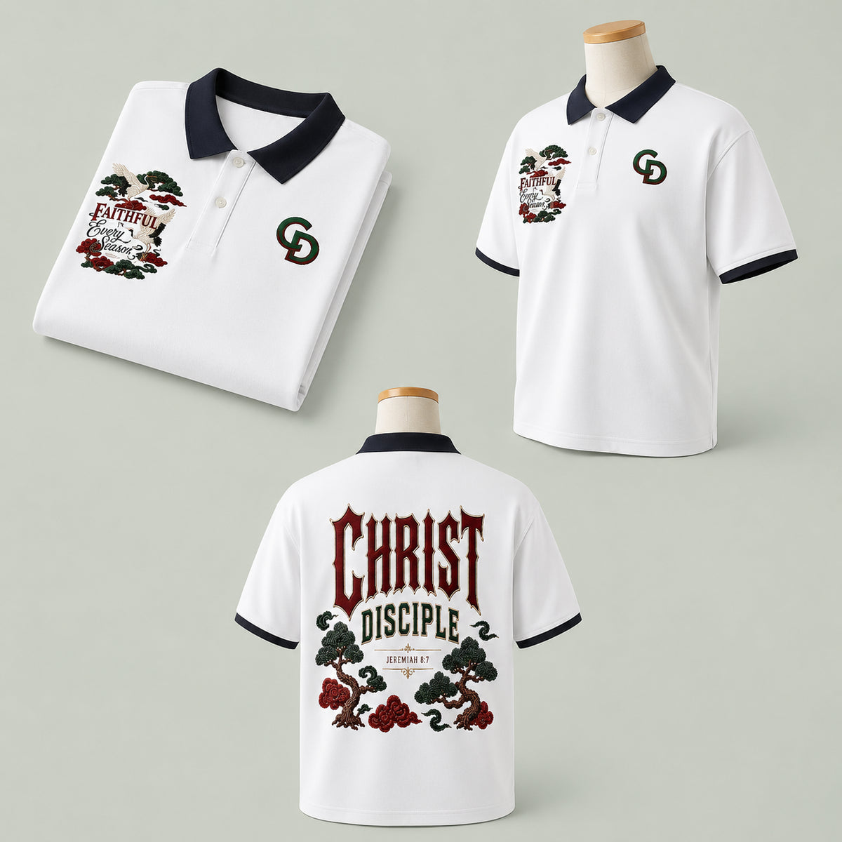Christ Disciple Collar Polo Shirt